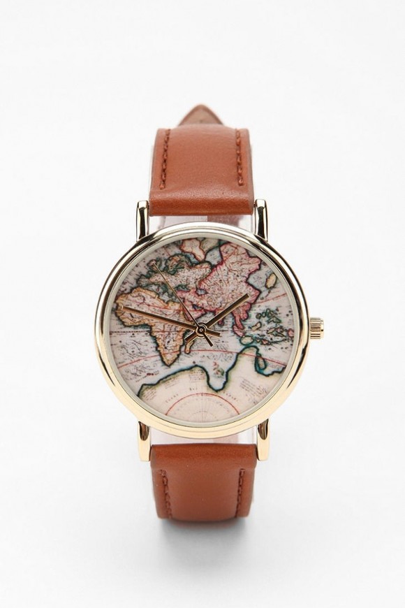 Men S World Map Face Watch In Silver And Black Kenneth Cole