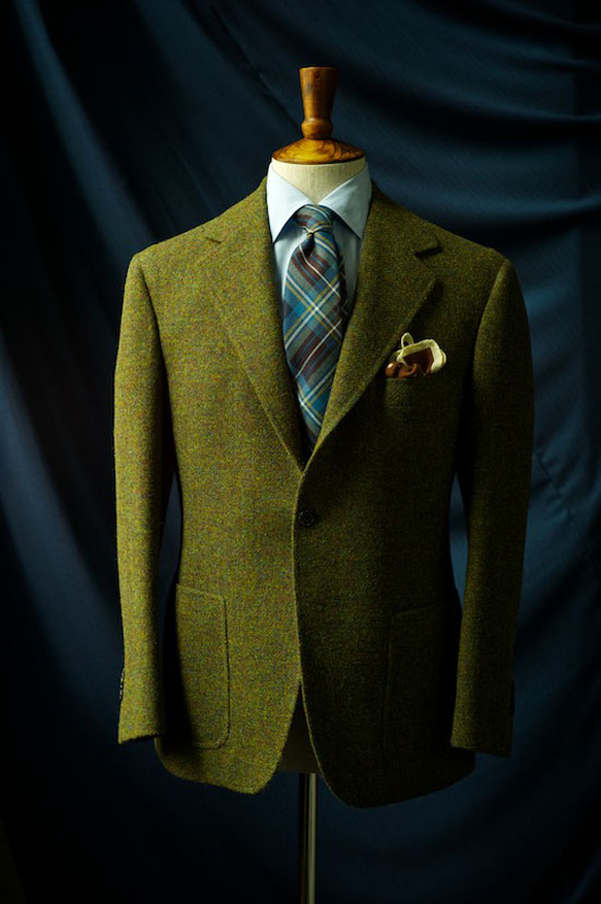 Green Harris Tweed sport coat | SOLETOPIA