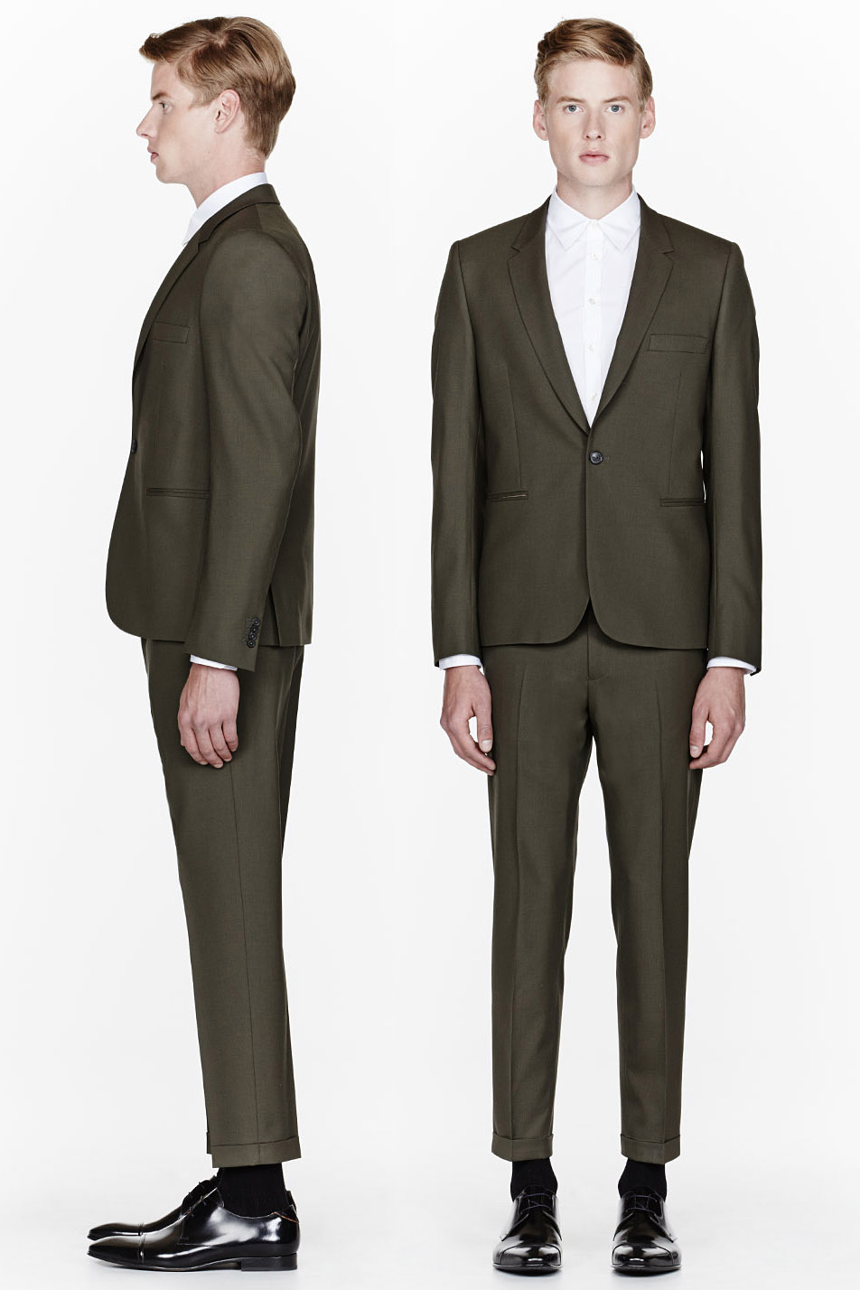 Slim Fit Olive Green Suit | SOLETOPIA