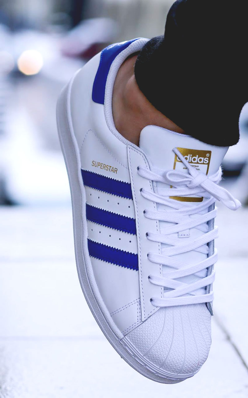 white blue adidas shoes