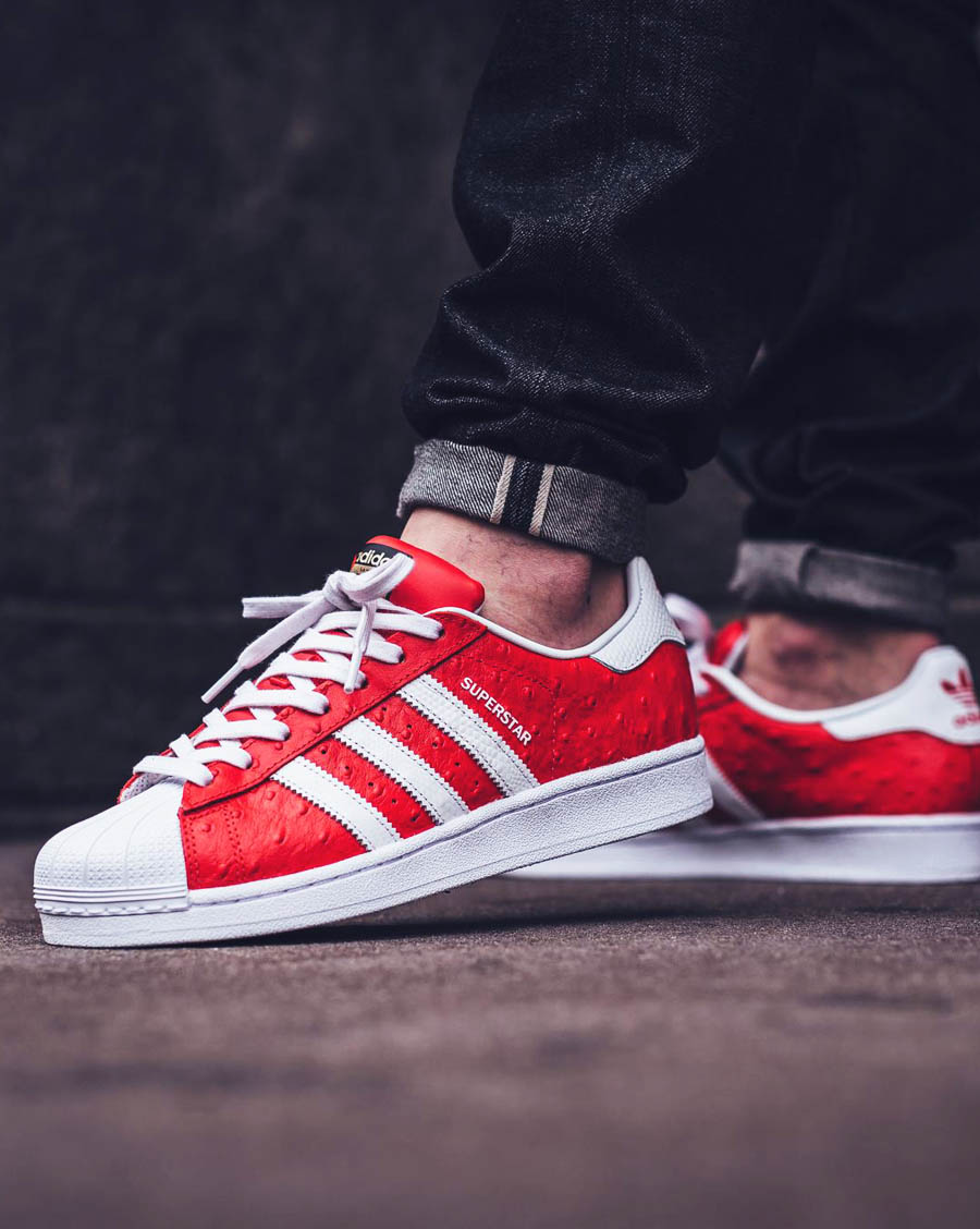 adidas superstar red and white