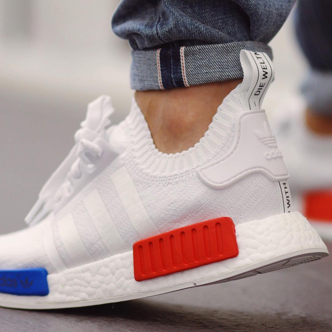 adidas nmd mens red white blue