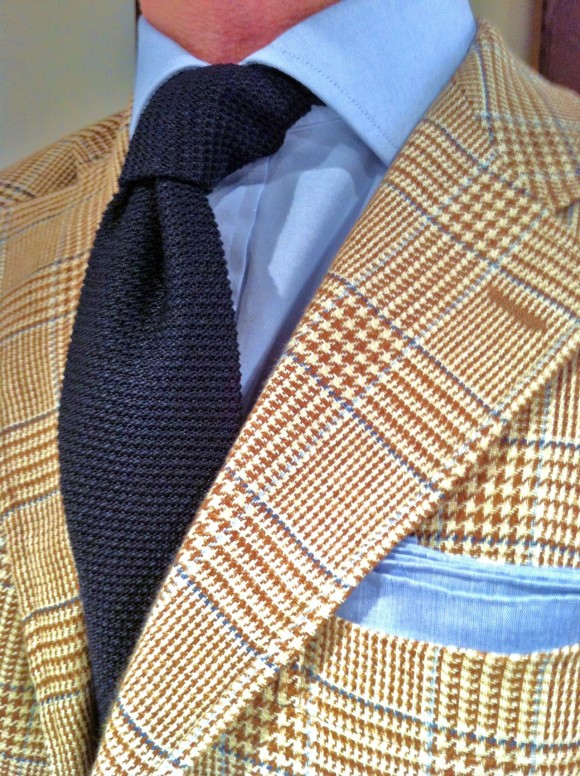 amazing-ocher-blue-glen-plaid-sport-coat-knitted-tie-collar-shirt