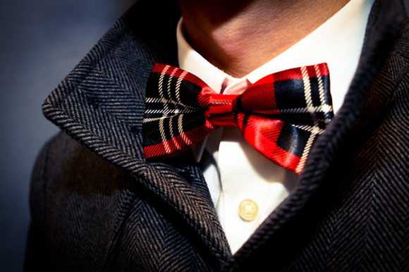 Christmas Plaid Bowtie in red black & white, perfect for the holidays