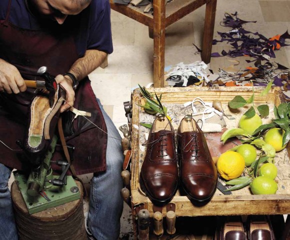Kiton Shoemaking process, making shoes with lemon zest