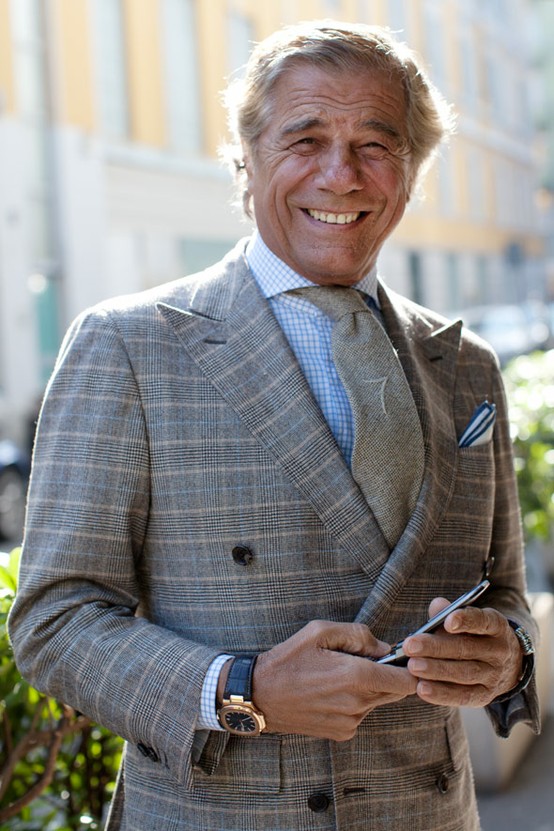 old-time-hustler-sly-smile-double-breasted-peaked-lapel-suit-blue-framed-pocket-square-wool-tie-spread-collar-shirt