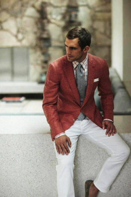 sophisticated-palate-windowpane-blazer-dress-shirt-white-pants-loafers-red-brown