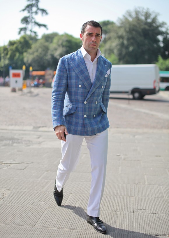 peaked-lapels-popped-collar-shirt-amazing-double-breasted-jacket-white-buttons-white-slacks-black-shoes