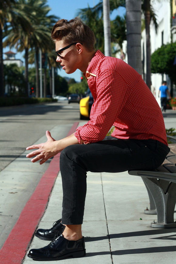 pondering-in-patent-leather-shoes-high-waters-and-check-plaid-shirt