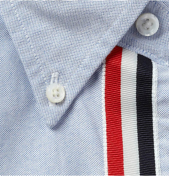 Red, white & blue detail on shirt