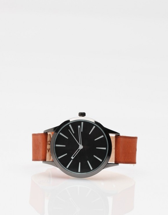 Colorblock Leather Watch Cold Picnic