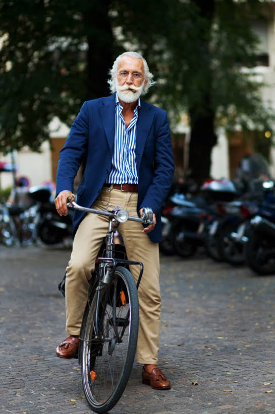 Old man on bike