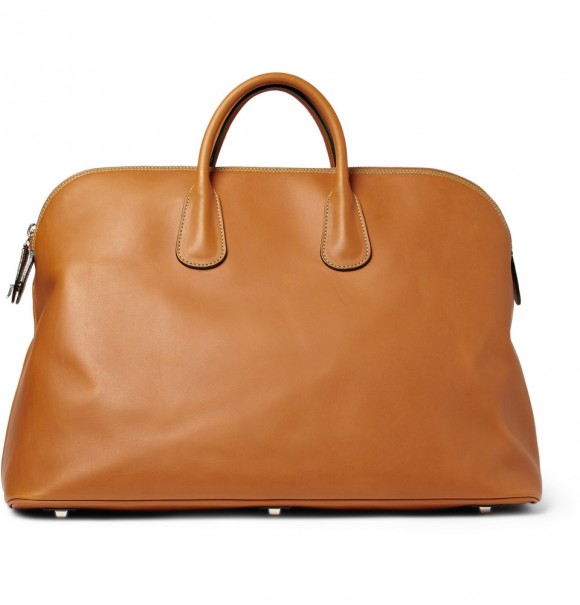 Valextra Tan Leather Holdall Bag
