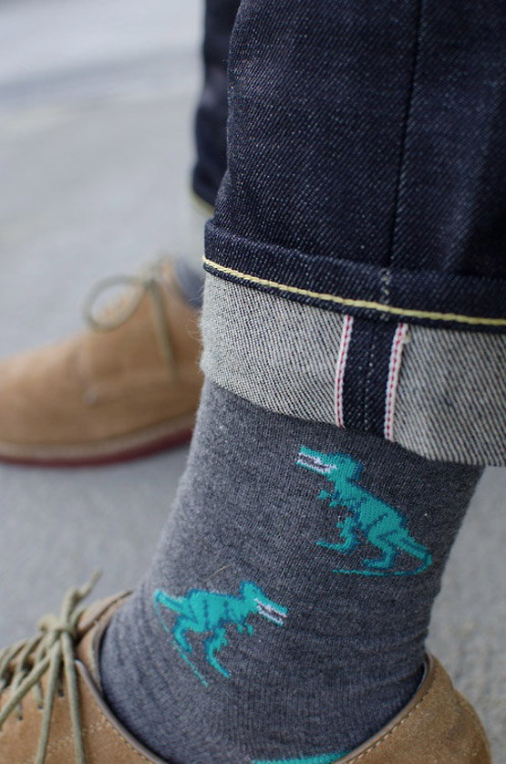 t-rex print socks
