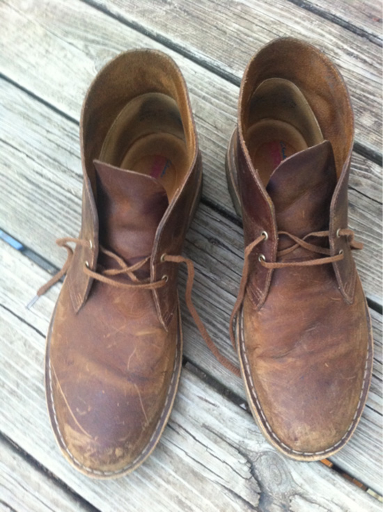 Worn out Clarks Desert Boot, 1 month in...