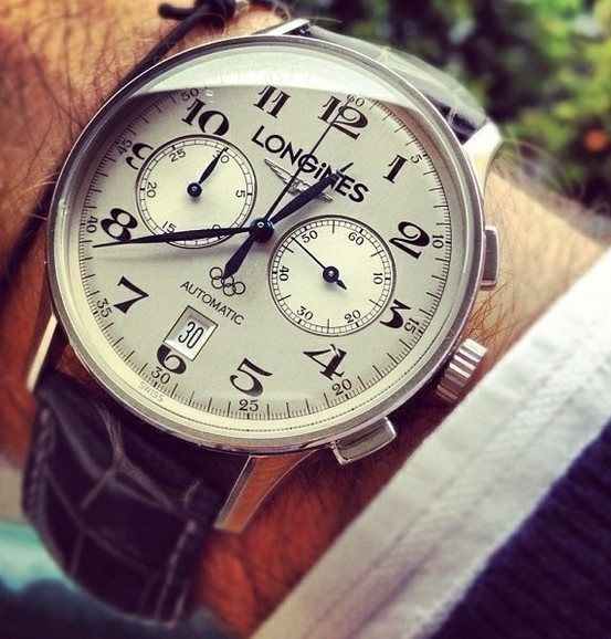 Longines Automatic Chronograph Olympics leather strap pure class