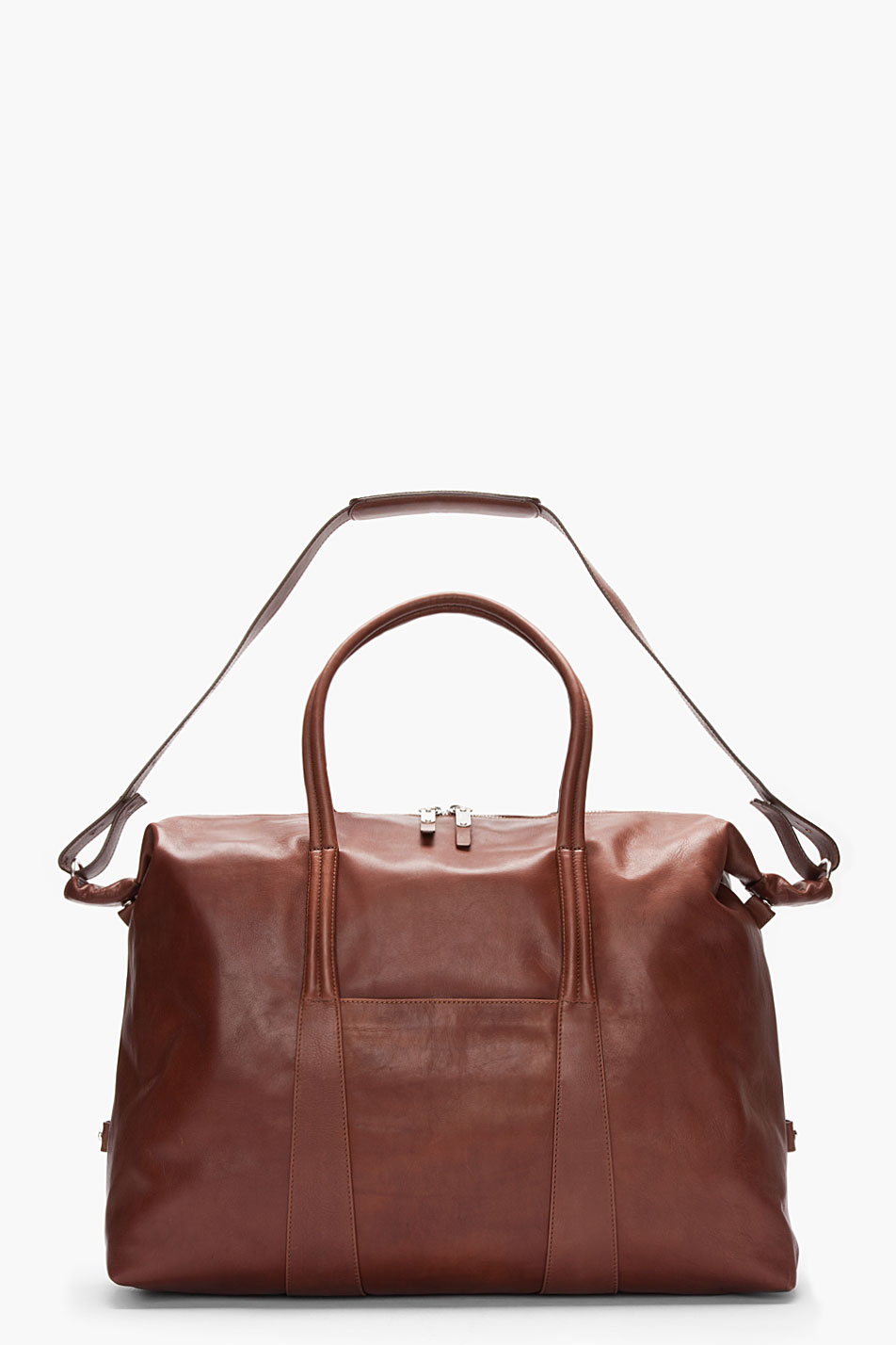 Maison Martin Margiela Brown Leather Travel Duffel Bag Calfskin