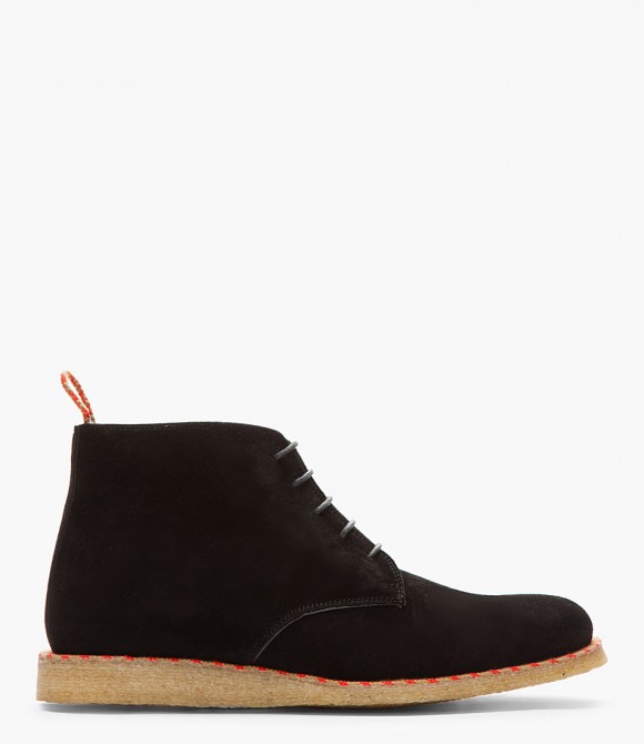 Marc Jacobs Black Suede braided accent trans Chukka Boot, looks like a Mark McNairy