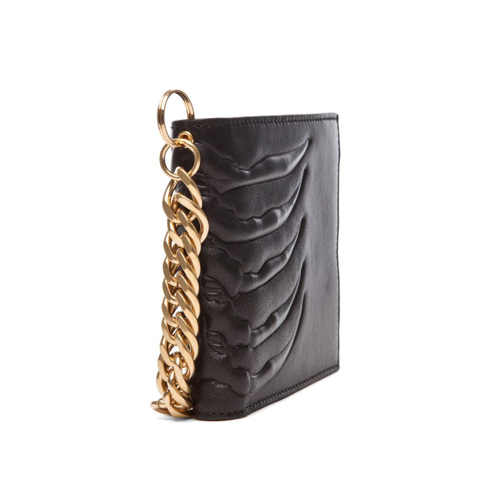Alexander McQueen Ribcage Chain Wallet in Black