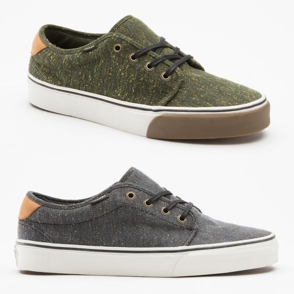 Vans California 159 CA Tweed Pack in Olive and Grey with Gum Sole