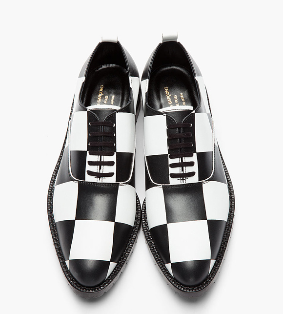 Black & White Checkerboard leather oxford dress shoes Comme des Garcons Homme Plus 1