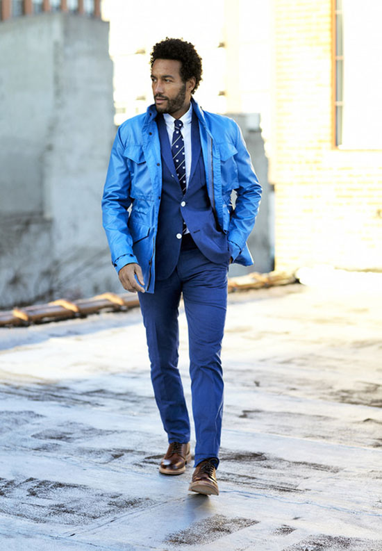 Blue Suit White Buttons & Boots Menswear