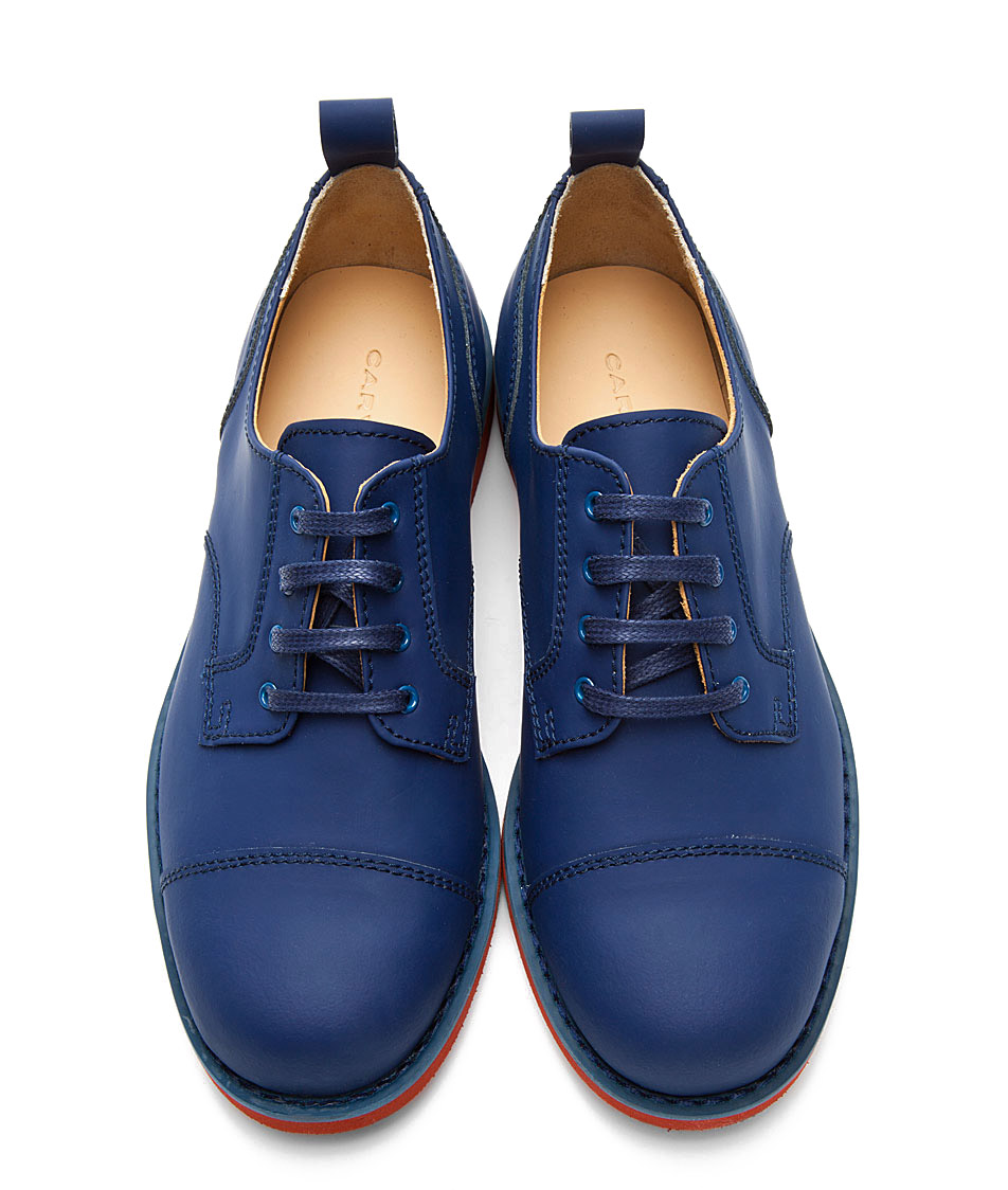 Blue Laces, Blue Uppers, Matte Leather, Red Sole | SOLETOPIA