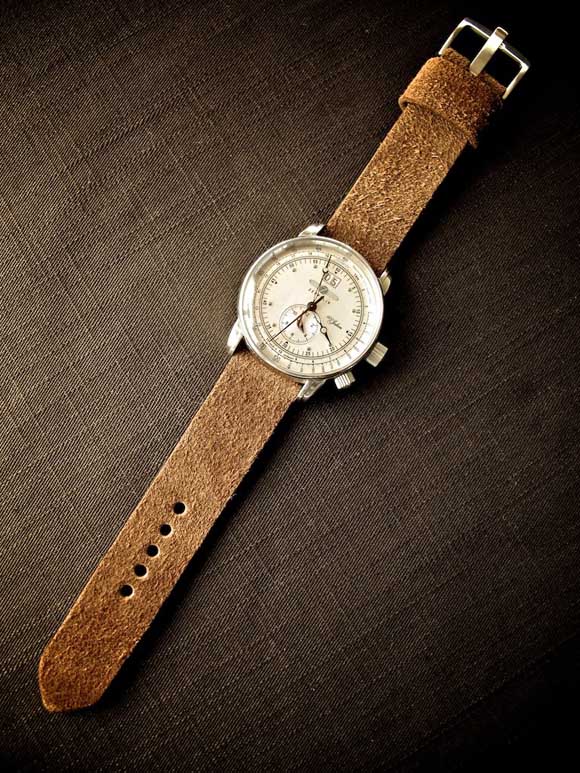 Vintage Watch Sued Leather Strap
