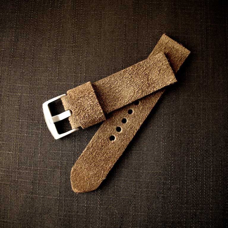 Handmade Suede Leather Watch Strap Tan