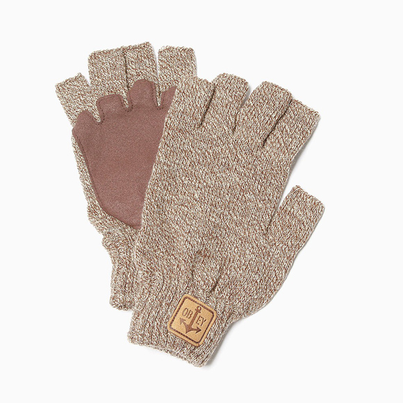 OBEY Knit Oatmeal Fingerless Explorer Gloves