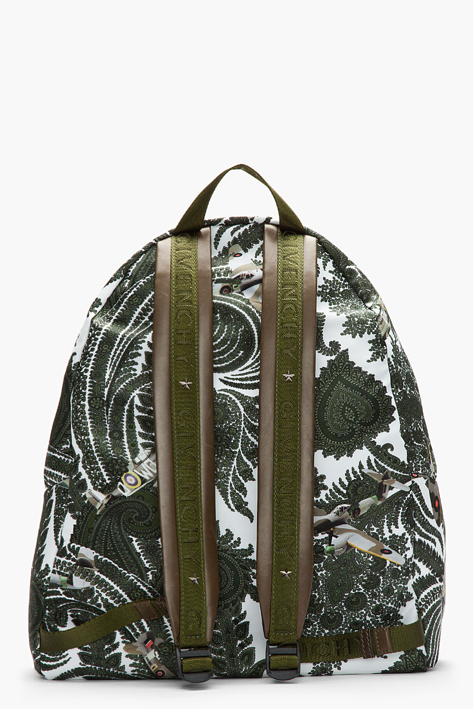 Olive Leather Trimmed Backpack Givenchy