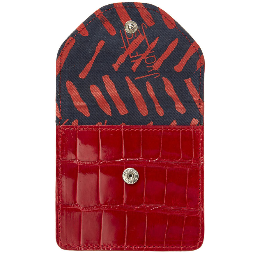 Red Patent Leather Alligator Condom Holder