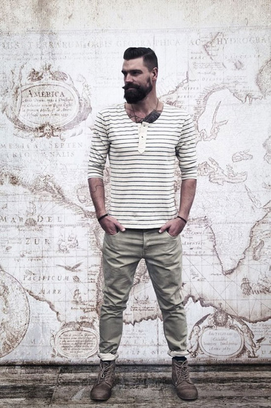 Long Sleeve Sailor Striped Shirt Menswear | SOLETOPIA