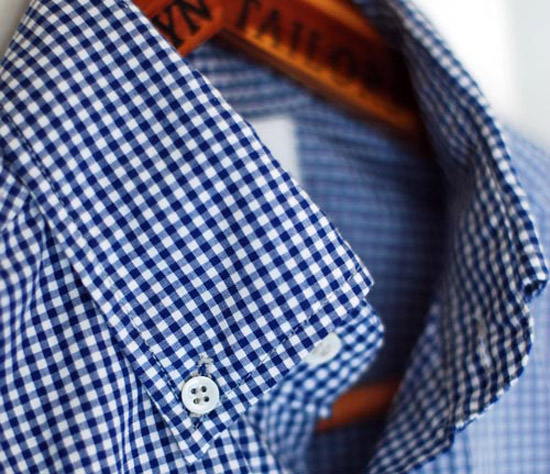 Brooklyn Tailors gingham blue button up