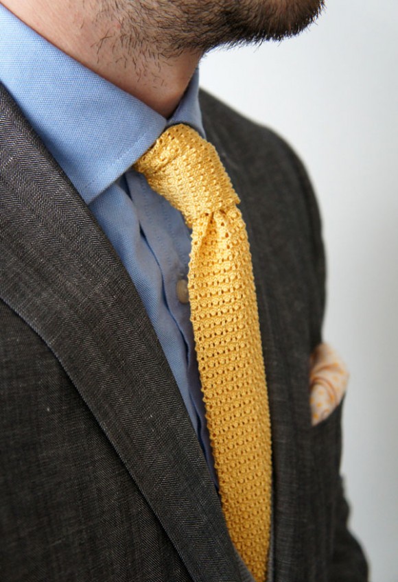 Golden Knit Tie men style lookbook