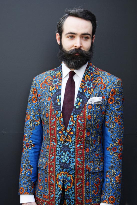 Intense Floral Paisley print suit men style