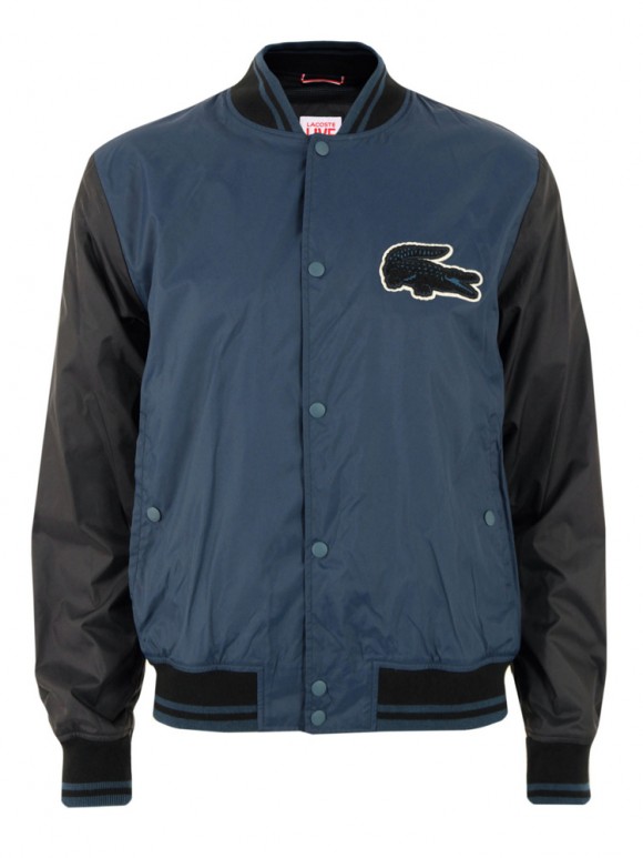 Too cool to try Lacoste L!VE nylon varsity jacket | SOLETOPIA