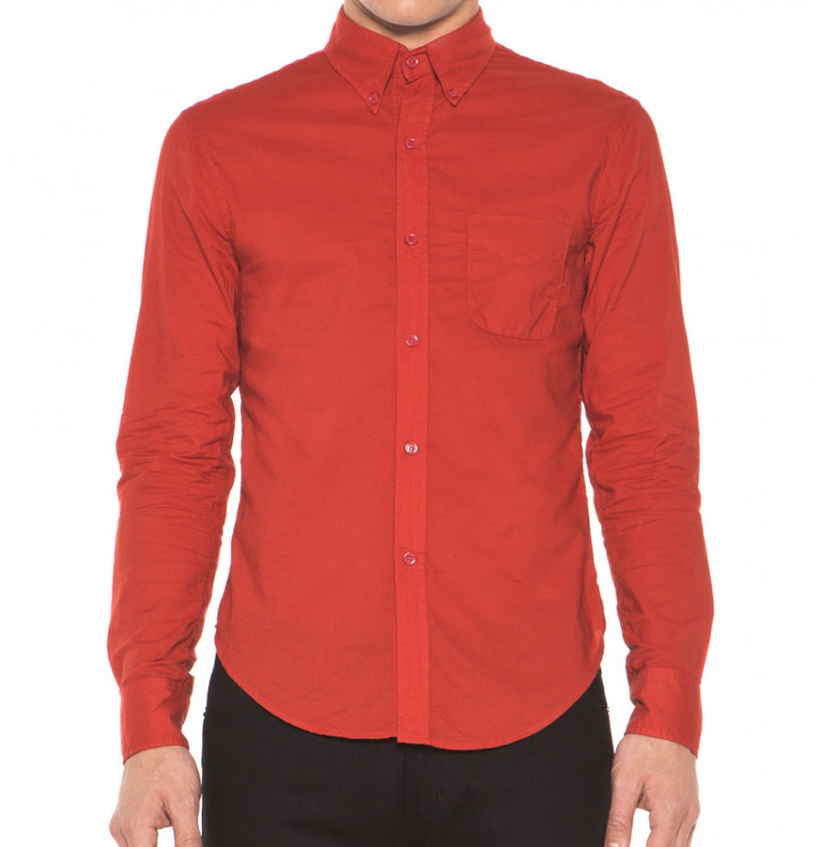 black and red button up