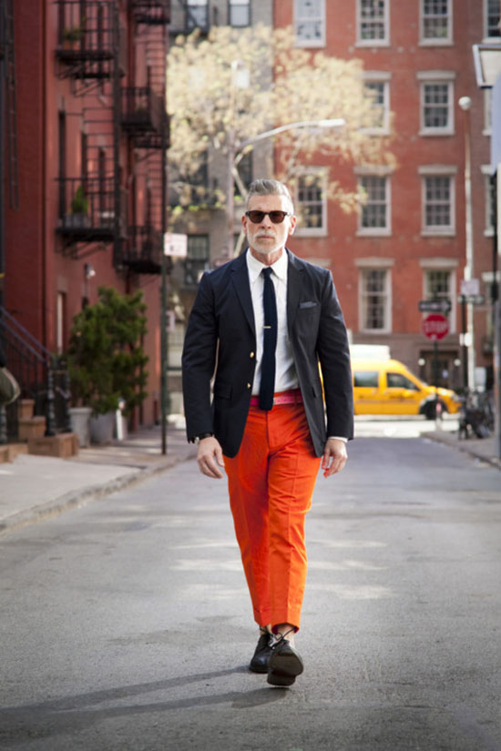 Nick Wooster Blazer, Neon Orange Pants