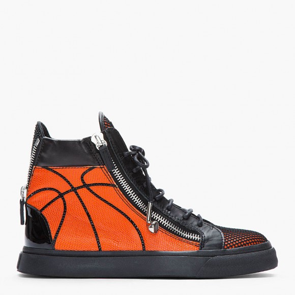 Freaky basketball lizardskin orange black sneakers