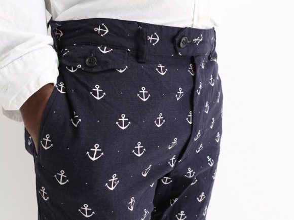 Men's Fashion Anchor Print Dress Shorts