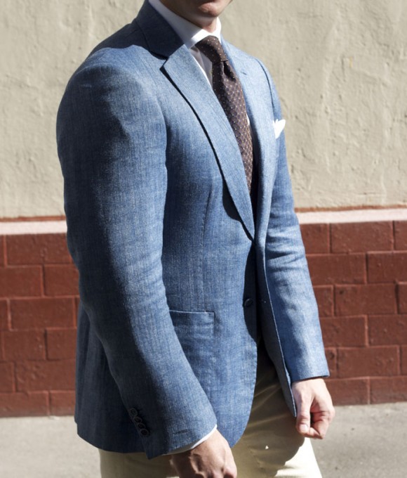 Men's Fashion Linen Suit & Loafers