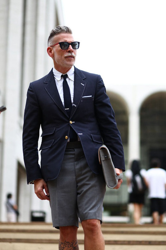 Nick Wooster navy blazer shorts