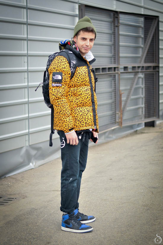 North Face leopard print down jacket