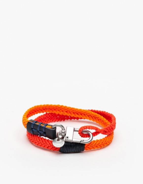 Orange woven doulbe wrap bracelet