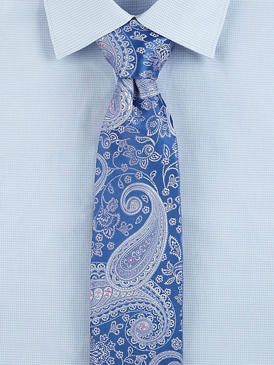Royal Blue Silk Paisley tie