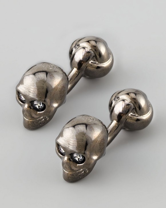 Alexander McQueen Skull Head Diamond Eye Cufflinks