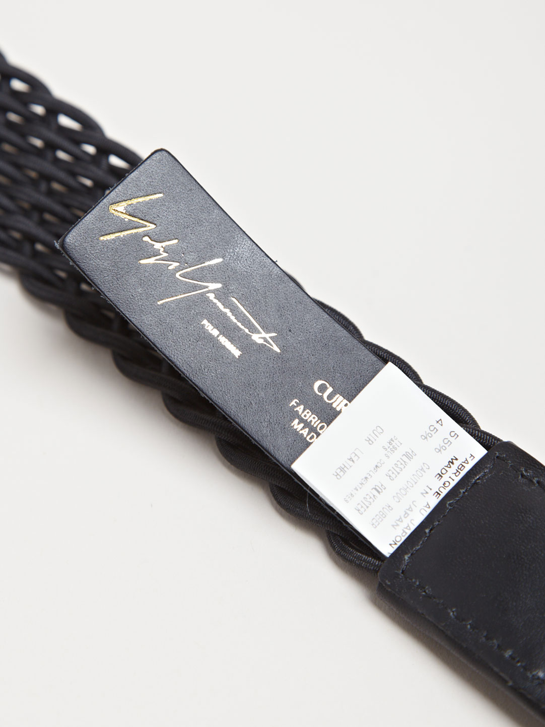 Black Elastic Rib Stitch Belt Yohji Yamamoto 5