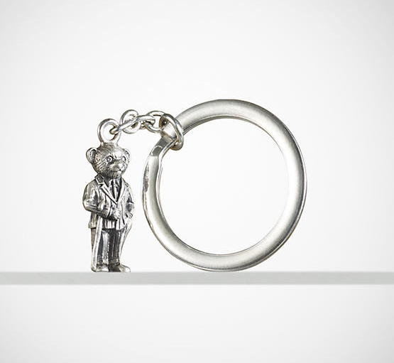 Sterling Silver Banker Bear Keychain Ralph Lauren