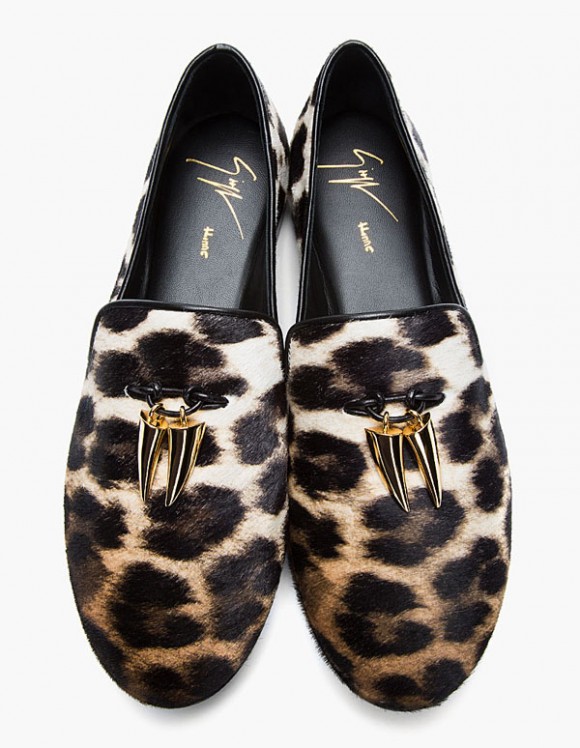 Calf Hair Leopard Print Loafers giuseppe zanotti 1